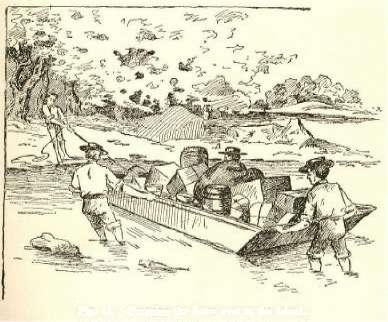 Fig. 66. Dragging the Scow over to the Island