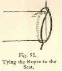 Fig. 95. Tying the Ropes to the Seat.