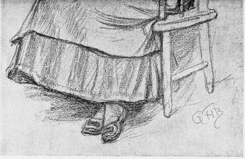 Crayon Study By Geo. H. Boughton R.A.