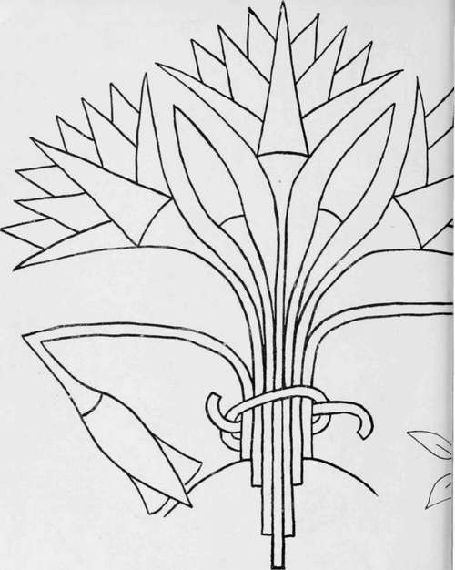 Detail (full size) of the Egyptian Lotus Design on page 48.