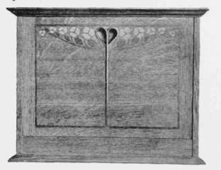 Oak Stationery Box, inlaid with Box and Italian Walnut. By A. W. Simpson.