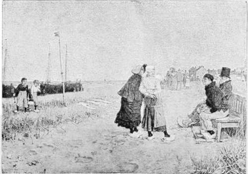 On the Beach at Scheveningen. From the Painting by Geo. H. Boughton, R.A.