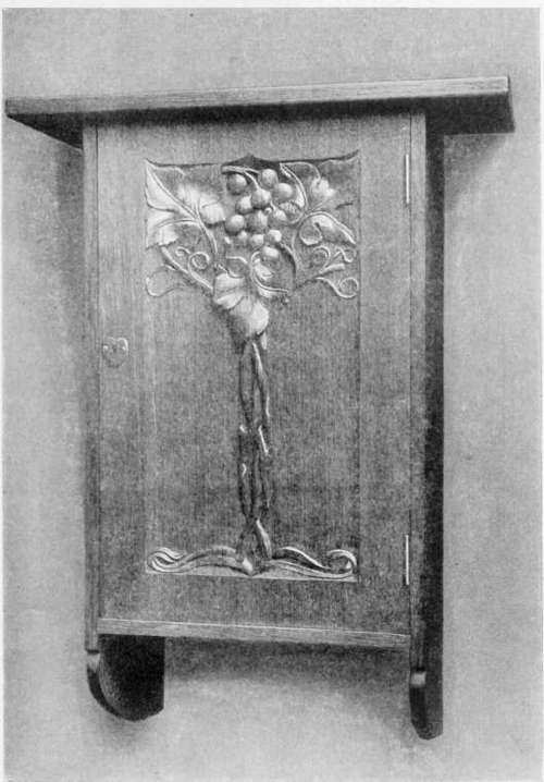 Smoker's Cabinet, in Carved Oak. By Marie Jefferson.