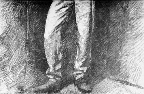 The Fencing Master. Charcoal Study By Jules Stewart.