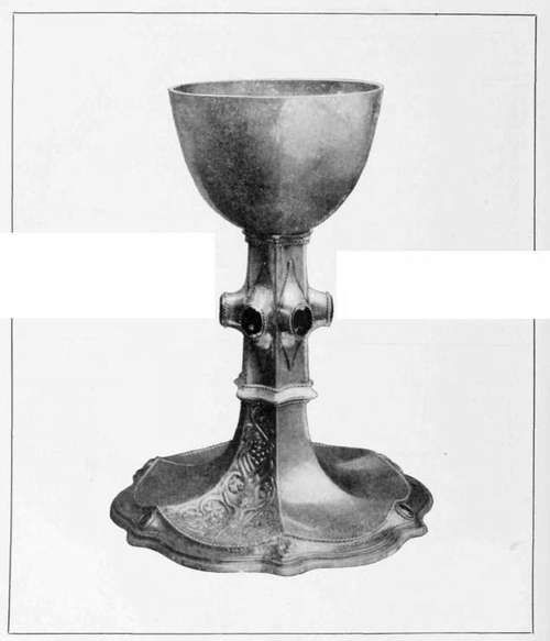 Wrought Silver Chalice, set with Cairngorms.