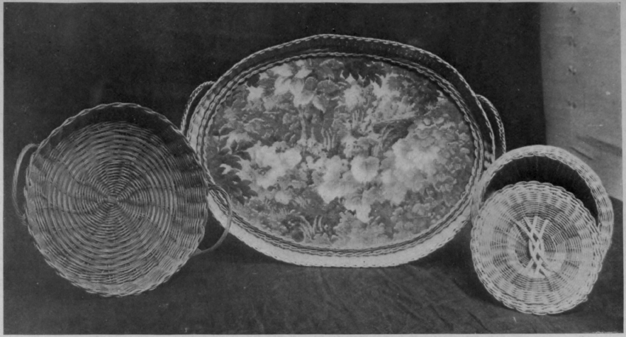 Glass-Bottomed Tea Tray. Small Flat Baskets