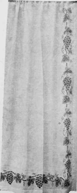Scrim Curtain With Grape Stencil