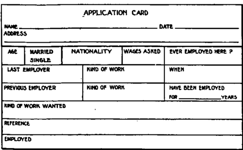 Application Card.