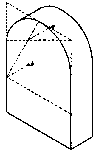 Isometric of a Priam with Semicircular Top.