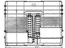 Vertical And Longitudinal Sections Of 3 Flue, Double Ended Return Ture Boiler.