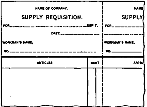 Requisition for Consumable Supplies, size, 5« x 8« in. Color, Manila.