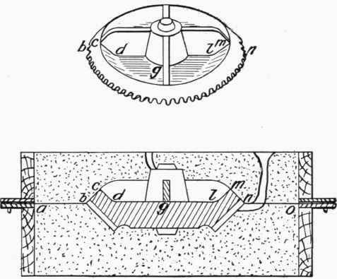 Fig. 110.   Pattern and Mould of Gear Wheel.