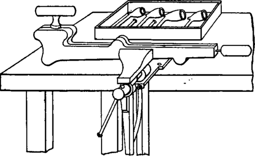 Pipe moulders' table.