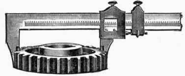 Fig. 202.   Vernier Caliper. For determining accurately the depth of gear teeth.