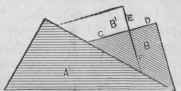 Fig. 136.   To Draw a Line Perpendicular to Another by the Use of Triangles.