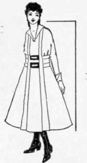 Fig. 135.   Vertical lines through the center of the costume make the figure appear thinner.