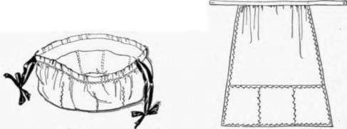 Fig. 74.   A, a very useful bag. B, the sewing apron.
