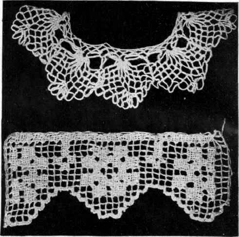 A Netted Edging and a Darned Net Edging.