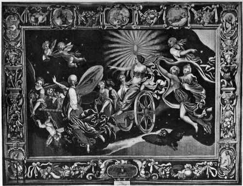 Plate no. 221. Night symbolized by Diana and her Nymphs, a XVII century tapestry in the Florence Museum, woven by P.