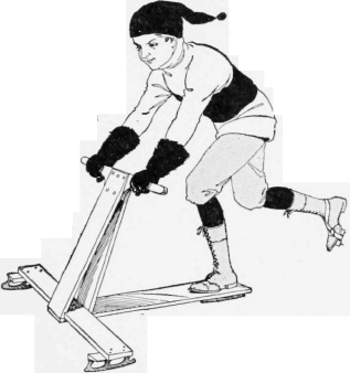 The Glider is Pushed over the Ice Similarly to a Pushmobile, and the Speed That can be Attained is Much Greater the Block of Wood with Protecting Nails to Fasten on the Shoe That Does the Pushing