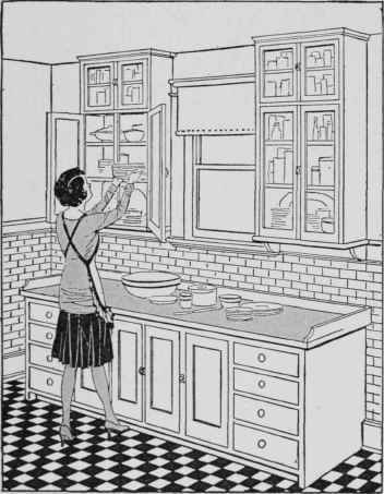 .A home made built in kin ben Clipboard with linoleum covered working top. At the bottom is a recess to provide too space.