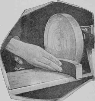 How pieces such as the segments of the apron under a circular table top are sanded.