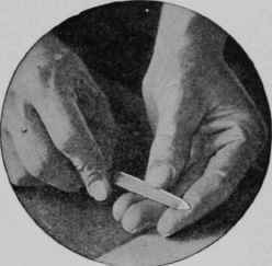 How the point of a file is ground for drilling glass.