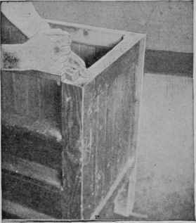 The upper front rail is dovetailed into the legs to prevent them from spreading.