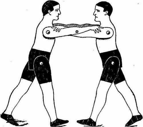 Large wrestlers made of stout wood