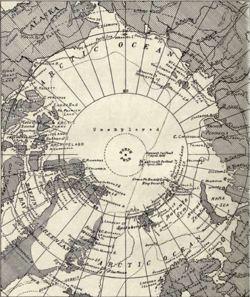 Map Of The Arctic Regions,   Bartholomew's Atlas.