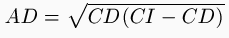 AD = \sqrt{CD(CI   CD)}