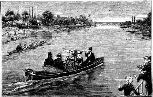 TROUVE'S ELECTRIC BOAT COMPETING IN THE REGATTA AT TROYES, AUG. 6, 1882.