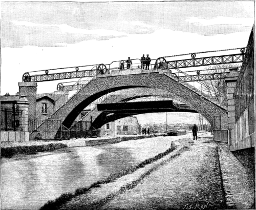 FIG. 1.  LIFT BRIDGE OVER THE OURCQ CANAL.