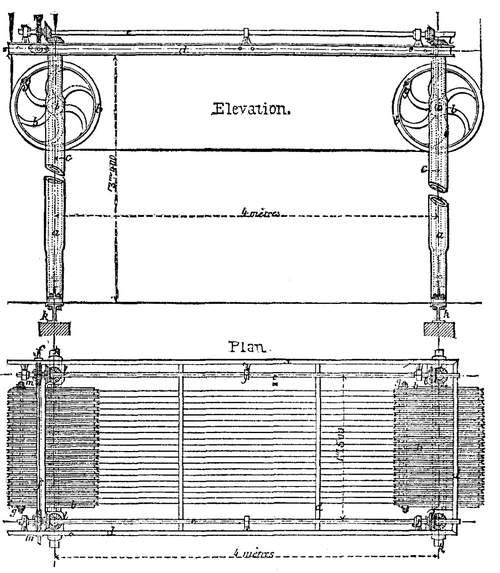 FIG. 4.   APPARATUS FOR SAWING STONE INTO SLABS.