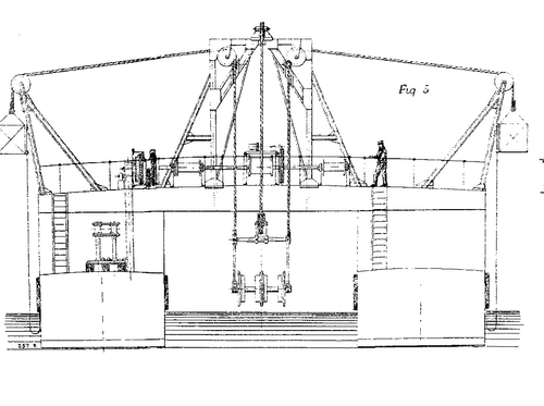 FLOATING ELEVATOR AND SPOIL DISTRIBUTOR FOR THE BALTIC SEA CANAL.  FIG. 5.