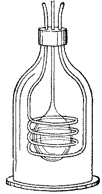FIG. 3.   Exhausted Bulb Surrounded by Primary Coils
