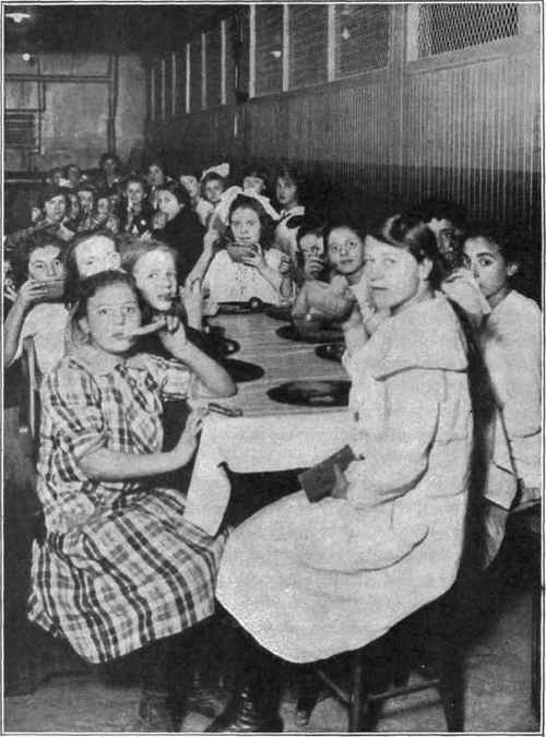 A Group of School Children Being Fed at Public Expense.