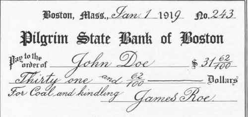 Bank Check.