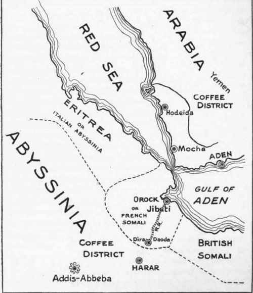 Fig. 11.   Map of the coffee districts producing Mocha and Abyssinian coffees.