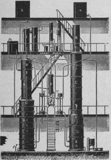 Fig. 14.   still for combined distillation and rectification of wine.