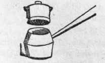 Potato Steamer and Saucepan.