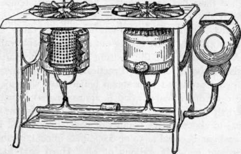 Fig. 13. Blue Flame Oil Stove, Showing Oil Reservoir and Lighting Ring