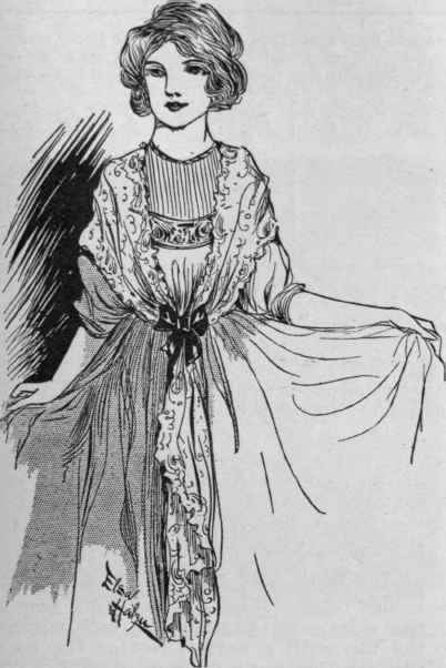 A Mechlin lace scarf worn as a fichu. This is a most becoming style in which to wear a scarf
