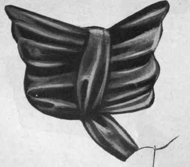 Fig. 13. The piece of velvet at back is caught together to form a tie over or choux draped velvet