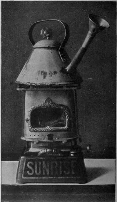 Fig. 3. Bronchitis kettle. This can be made by fixing to the spout of an ordinary kettle either a funnel or a child's toy trumpet