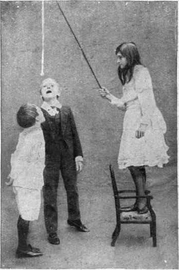 Fig. 4. The boy who succeeds in capturing the bait receives the girl angler as his partner