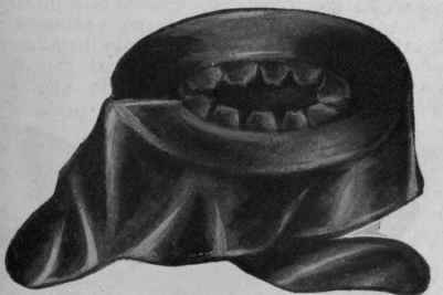 Fig. 7a. The 3/4 inch of velvet snipped, and ready for sewing into