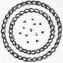 French knots in centre and two rows of chain Stitch