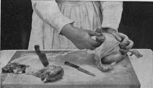 No. 2. Loosening the internal organs through the neck of the bird