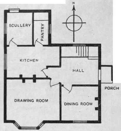 Plan of a house with the two most important rooms facing south